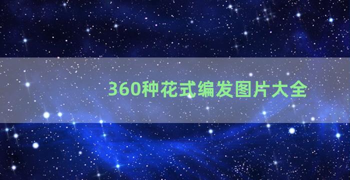 360种花式编发图片大全