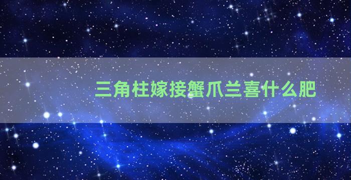 三角柱嫁接蟹爪兰喜什么肥