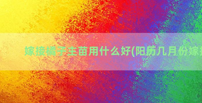 嫁接橘子主苗用什么好(阳历几月份嫁接桔子)