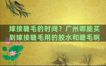 嫁接睫毛的时间？广州哪能买到嫁接睫毛用的胶水和睫毛啊