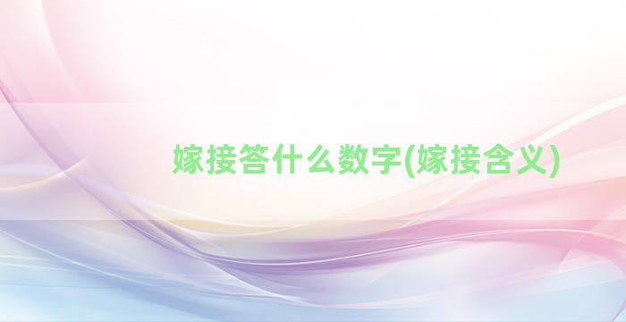 嫁接答什么数字(嫁接含义)