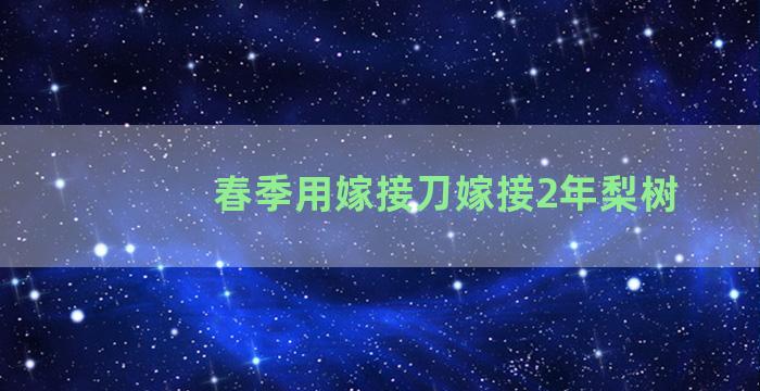 春季用嫁接刀嫁接2年梨树