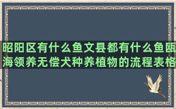 昭阳区有什么鱼文县都有什么鱼瓯海领养无偿犬种养植物的流程表格图片