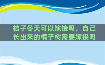 桔子冬天可以嫁接吗，自己长出来的橘子树需要嫁接吗