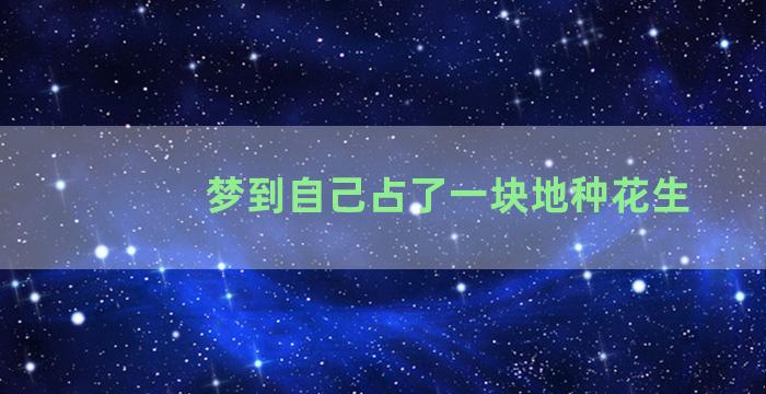 梦到自己占了一块地种花生