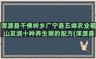 浑源县千佛岭乡广宁县五峰农业砚山友润十种养生粥的配方(浑源县千佛岭乡乡长)