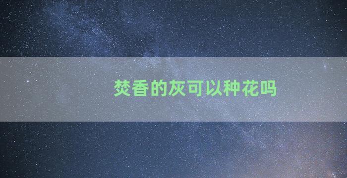 焚香的灰可以种花吗