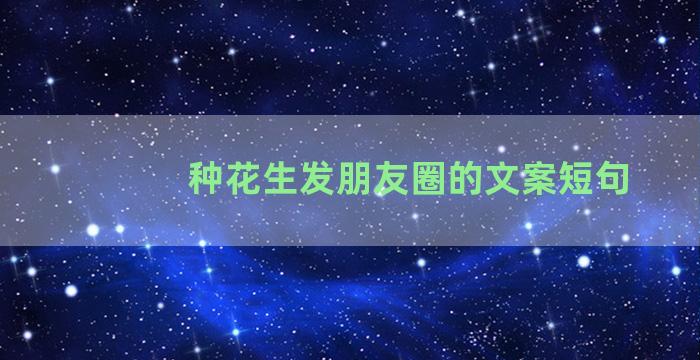 种花生发朋友圈的文案短句