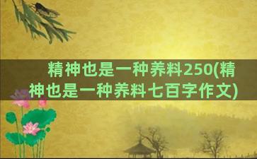 精神也是一种养料250(精神也是一种养料七百字作文)