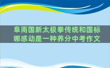 阜南国新太极拳传统和国标哪感动是一种养分中考作文